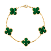 CLOVER MALACHITE BRACELET 5 MOTIFS
