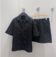 LV 25 Set Short Black Silk 214990