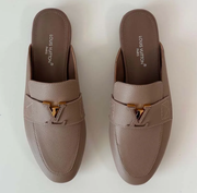 LV 25C LV Capri Open Back Loafer Cream Wrinkled Cowhide 219927