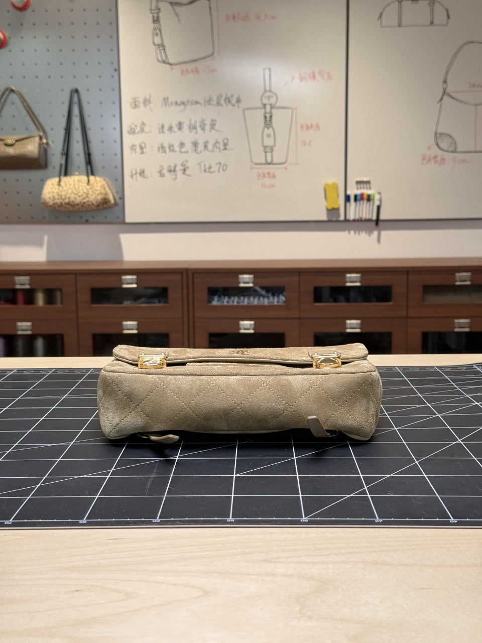 Chanel 2026 Quilted Backpack 26cm Beige Suede
