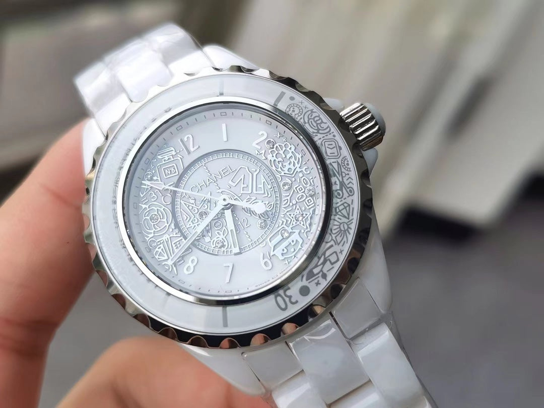 J12 38mm Quartz 20Th Anniversary White Ceramic