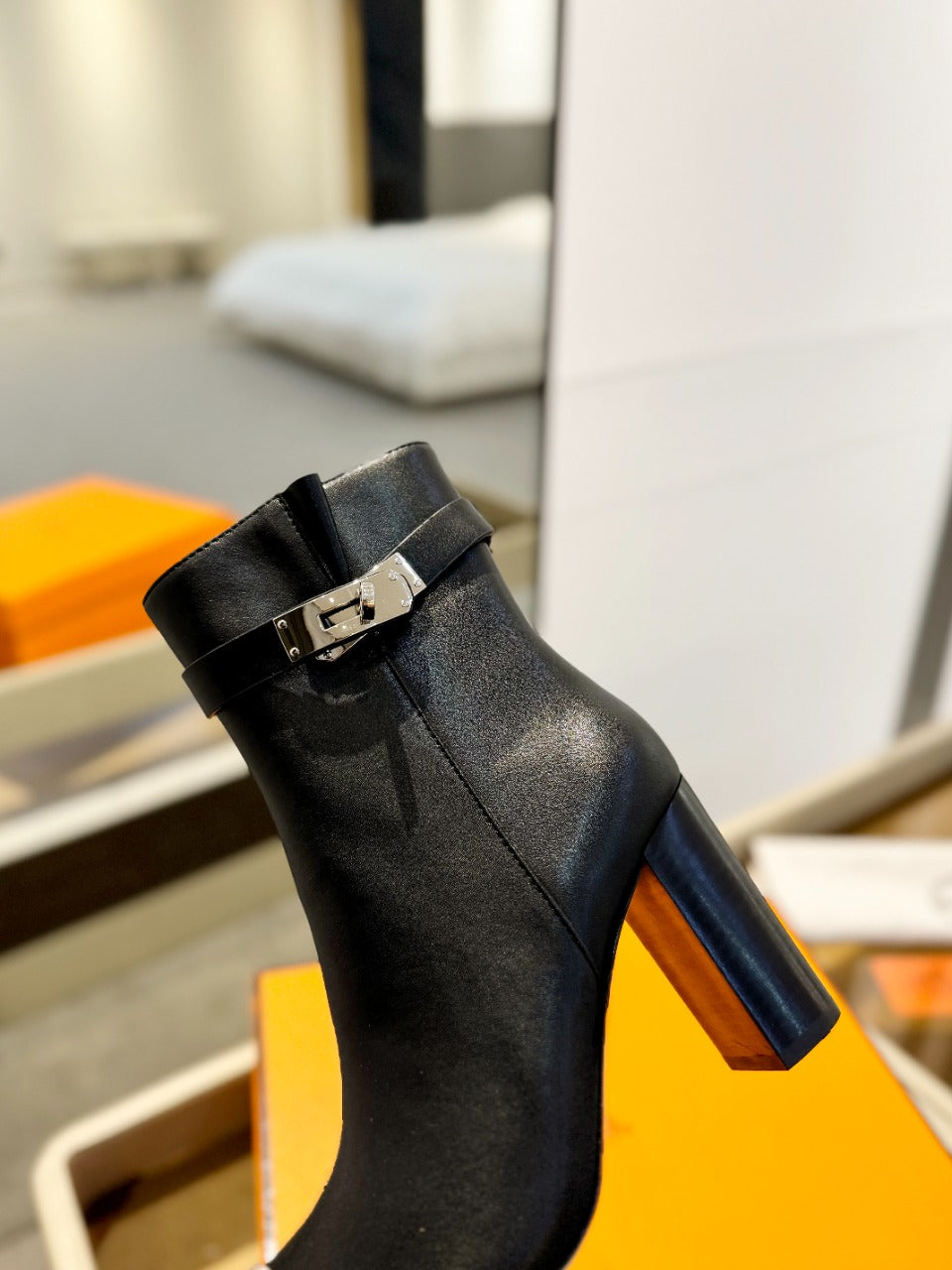 HM Saint Germain Ankle Boot 85mm Black Cowhide  961647