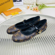 LV Flat Ballerina Dark Brown Lambskin