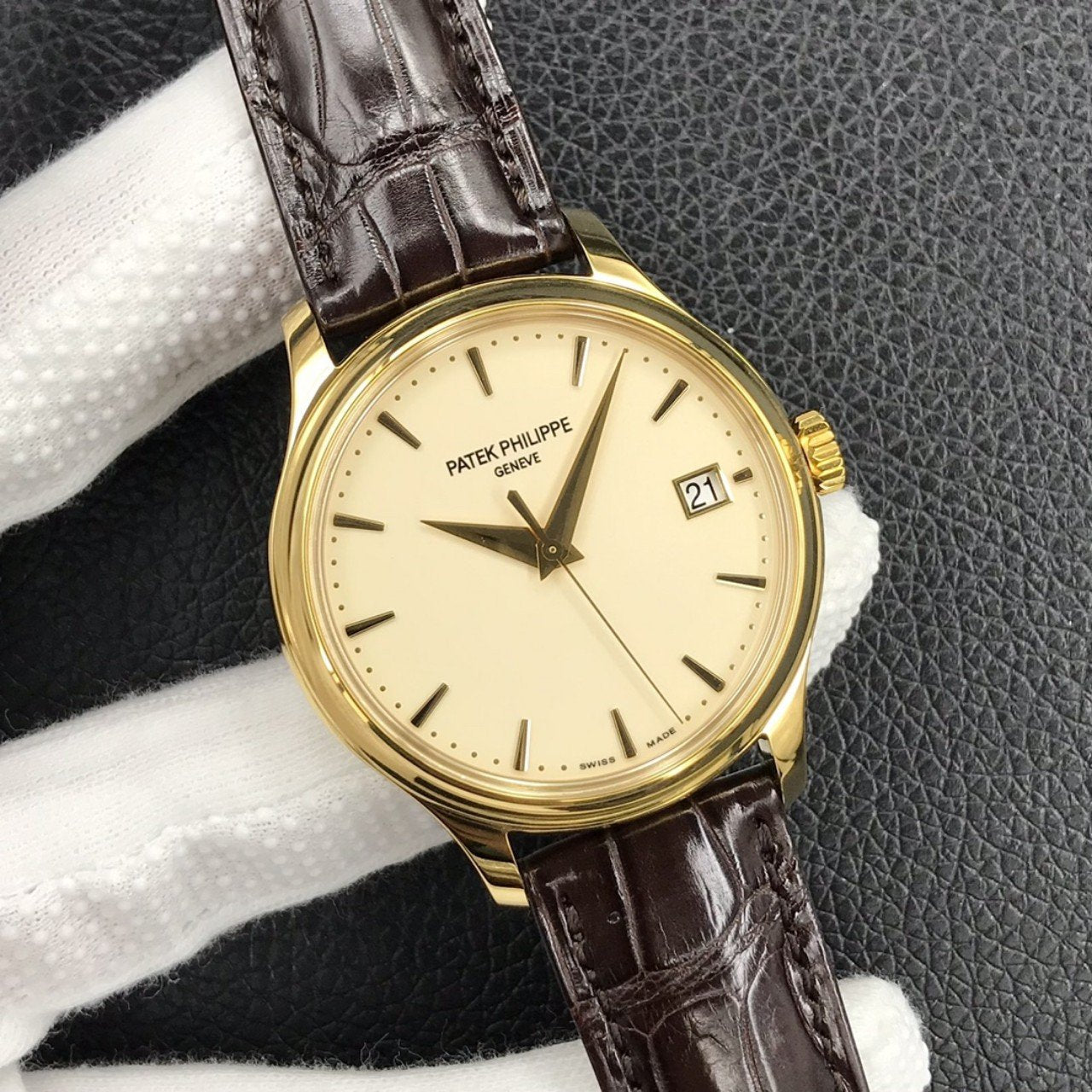 PATEK CALATRAVA YELLOW GOLD CREAM DIAL