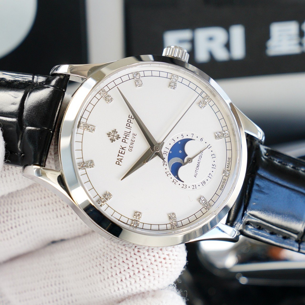 PATEK CALATRAVA MOONPHASE WHITE GOLD CASE