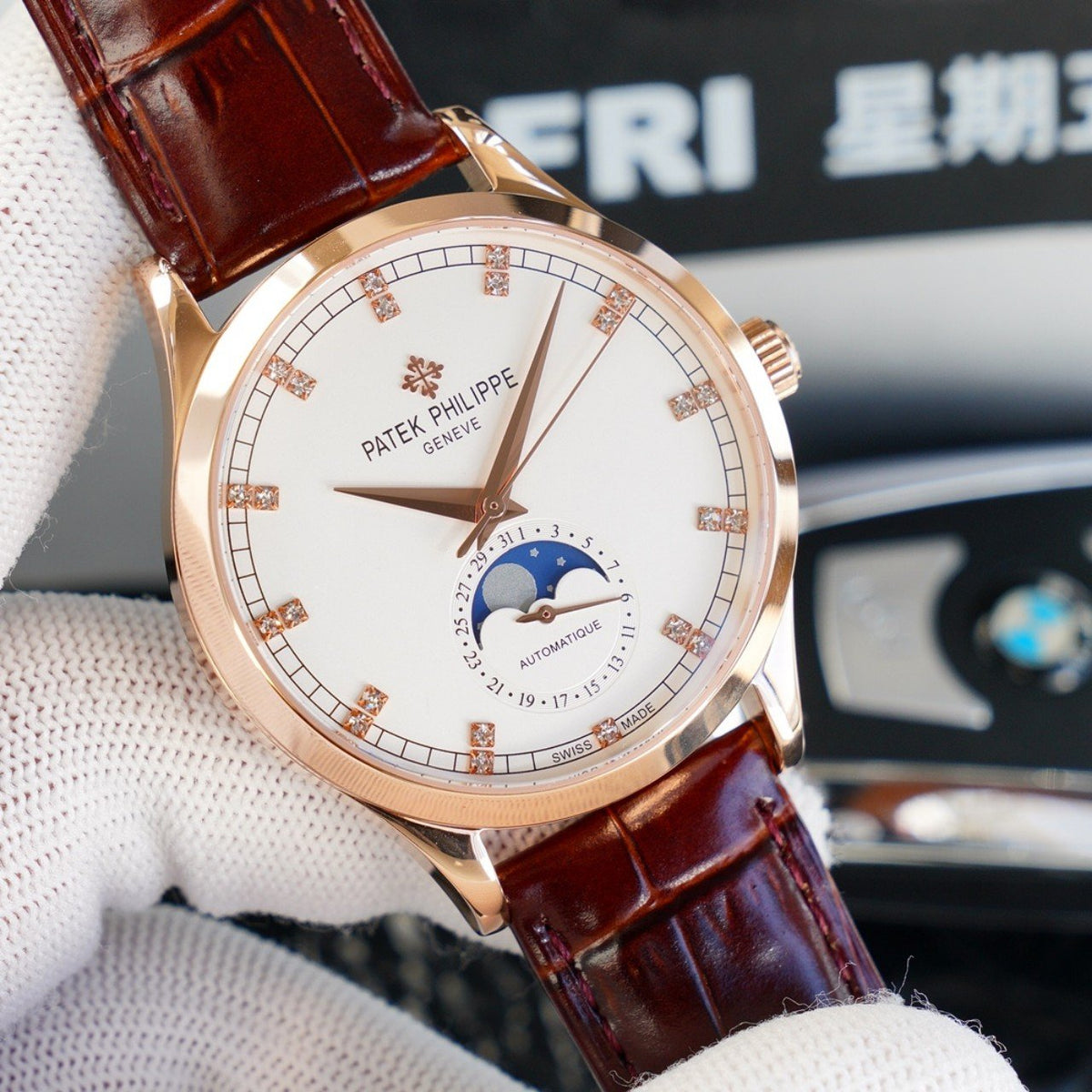 PATEK CALATRAVA MOONPHASE ROSE GOLD CASE